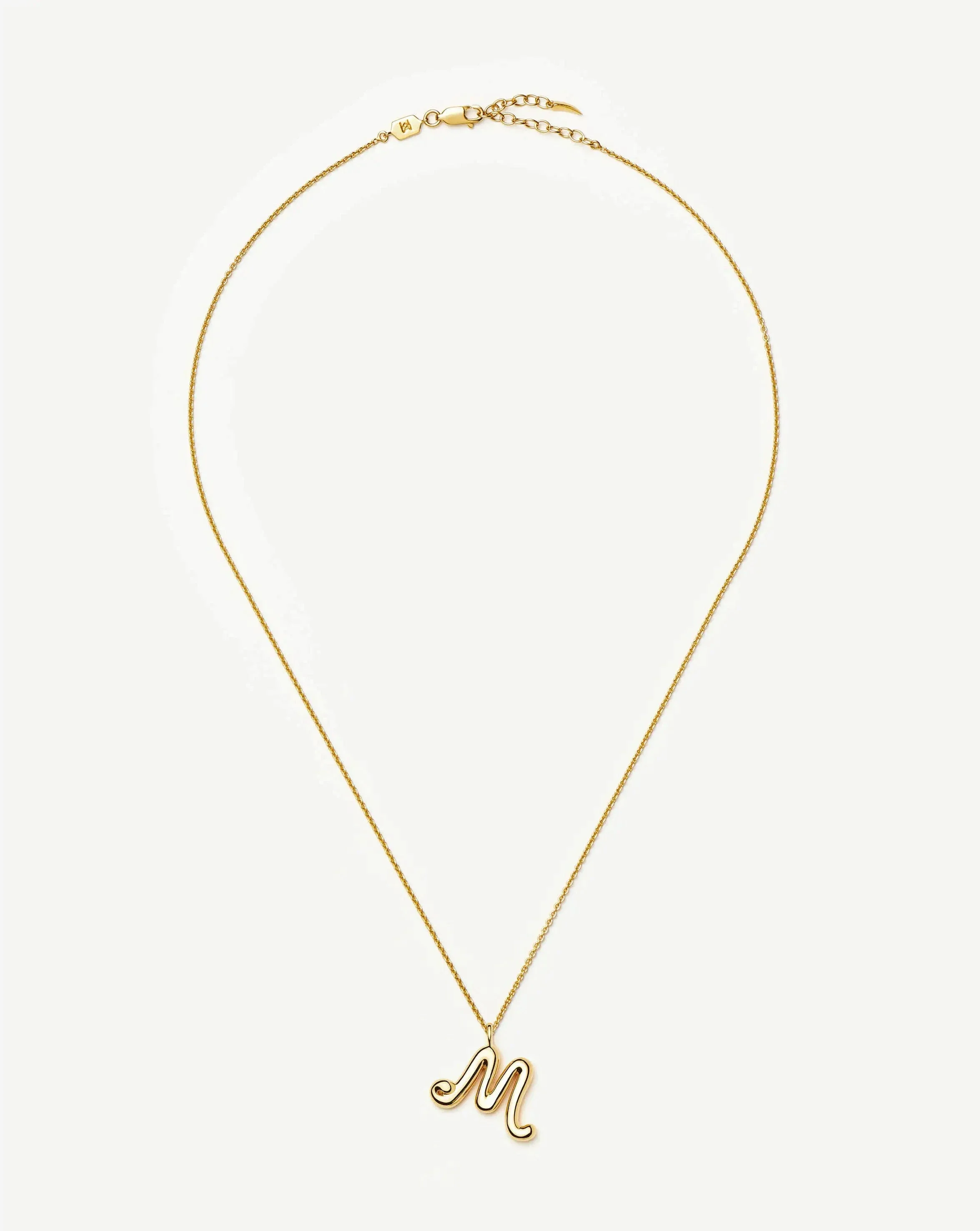 Curly Molten Initial Pendant Necklace - M | 18k Gold Vermeil - Image 5