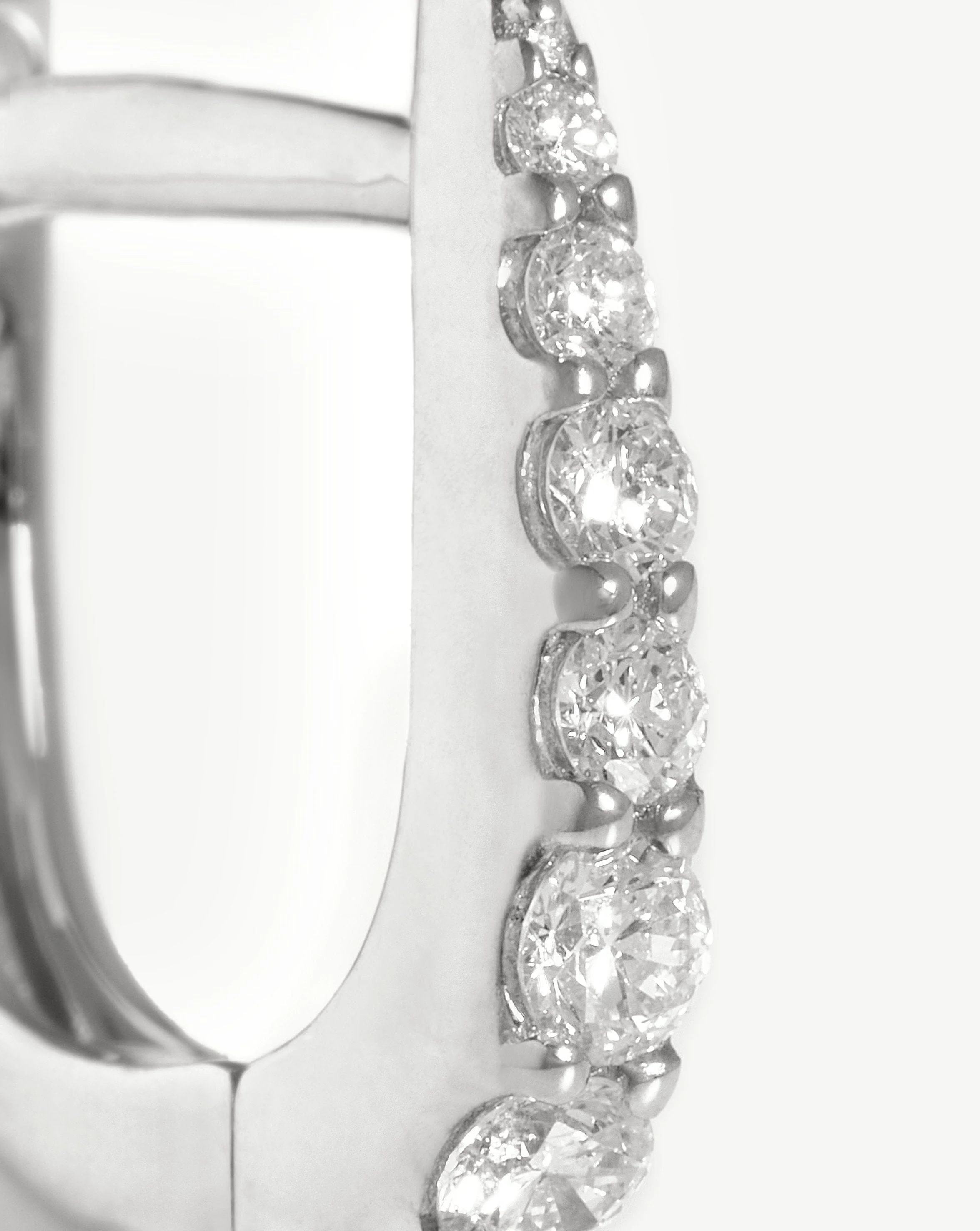 Solid Gold Claw Huggies | 14k White Gold/Diamond - Image 4