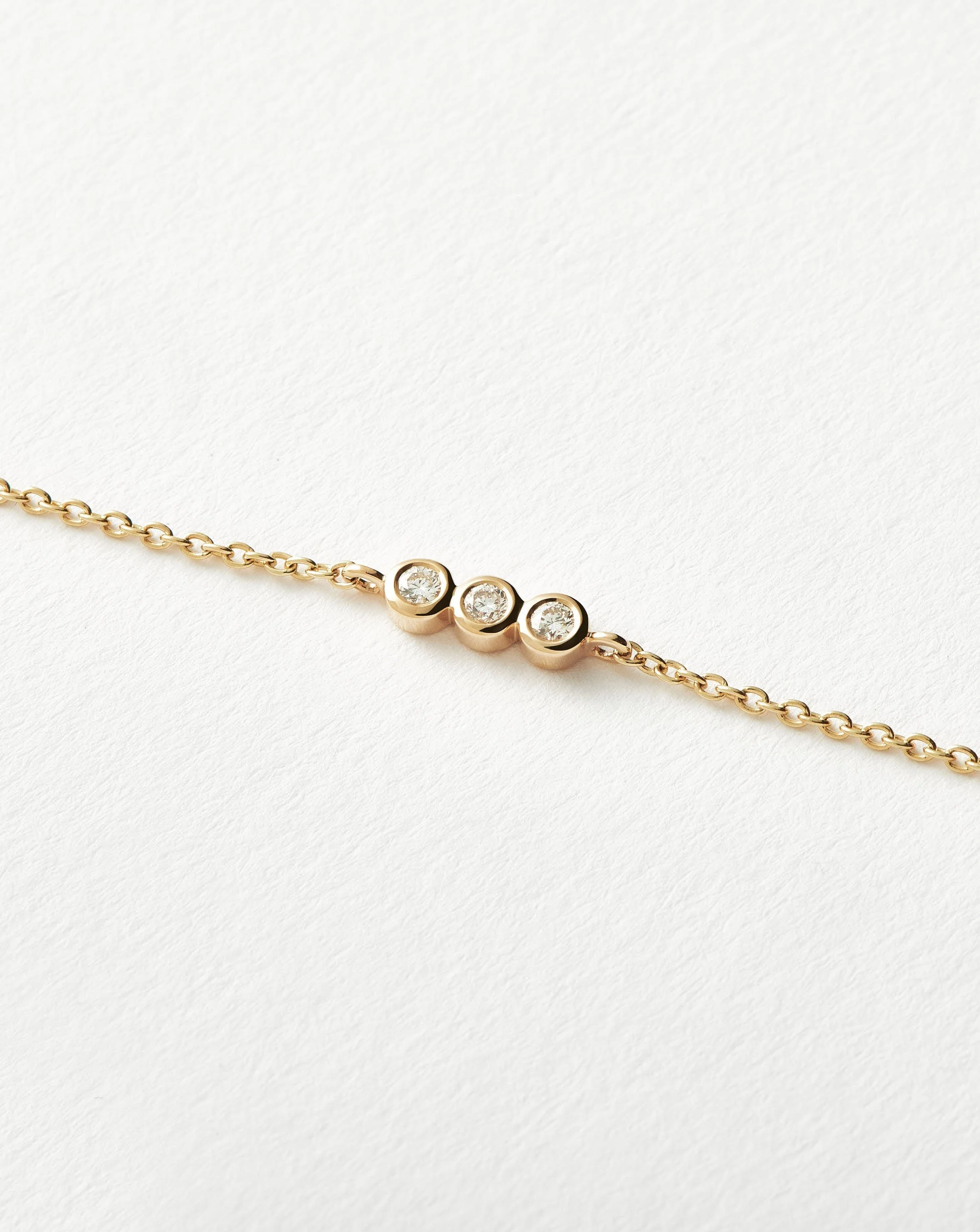 Solid Gold Diamond Solitaire Trio Bracelet - Image 4