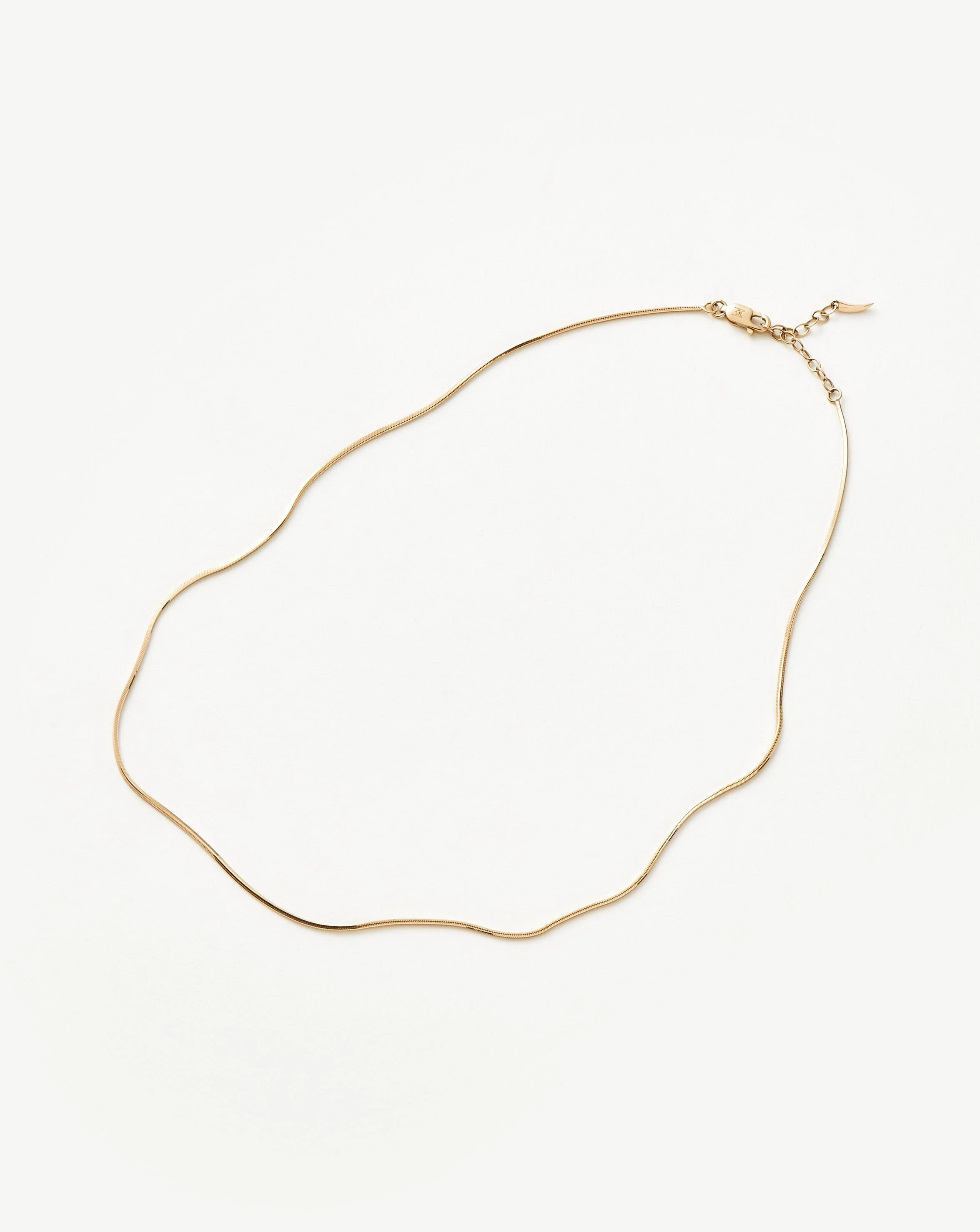 Solid Gold Square Snake Chain Necklace - Image 5
