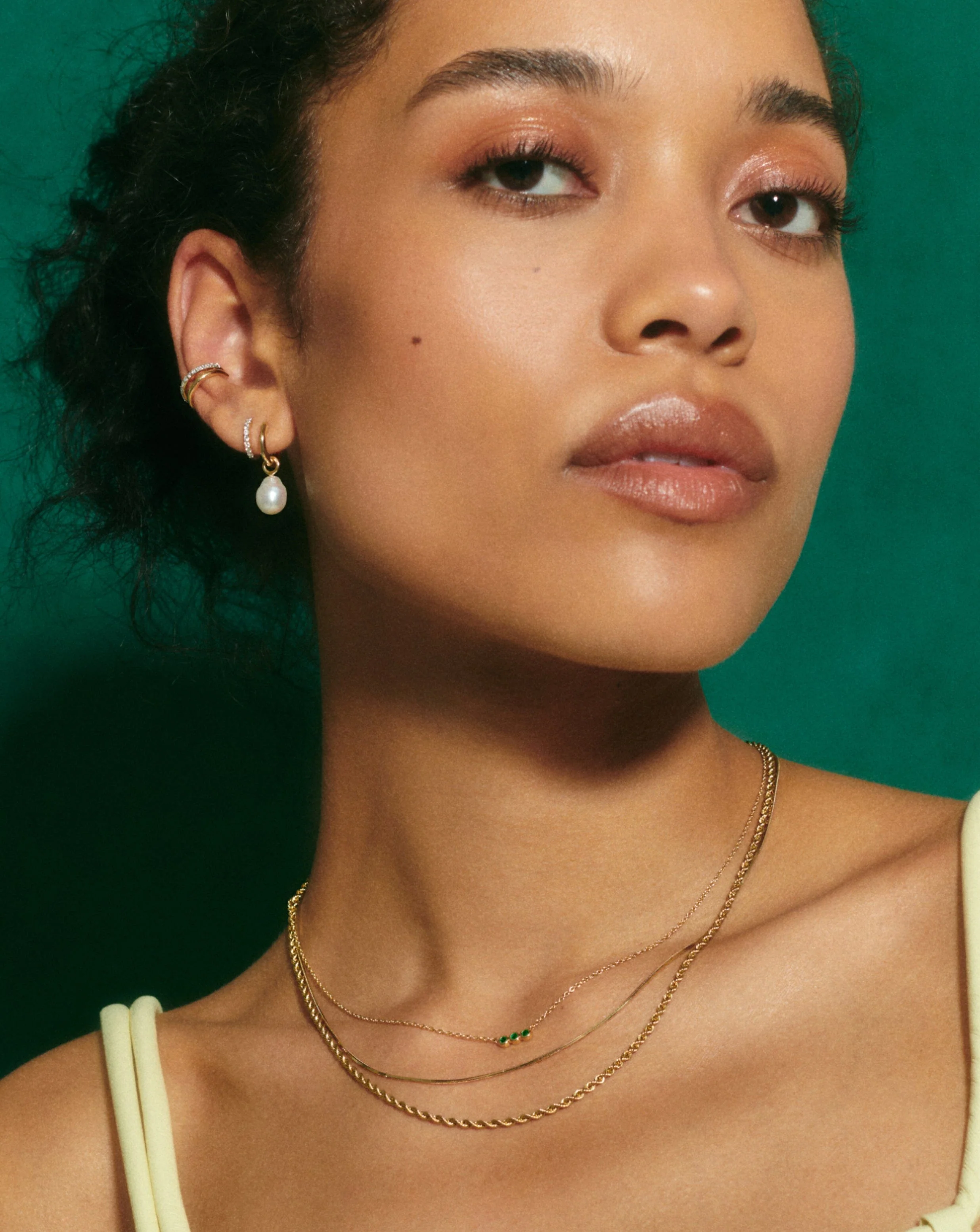 Solid Gold Square Snake Chain Necklace - Image 6