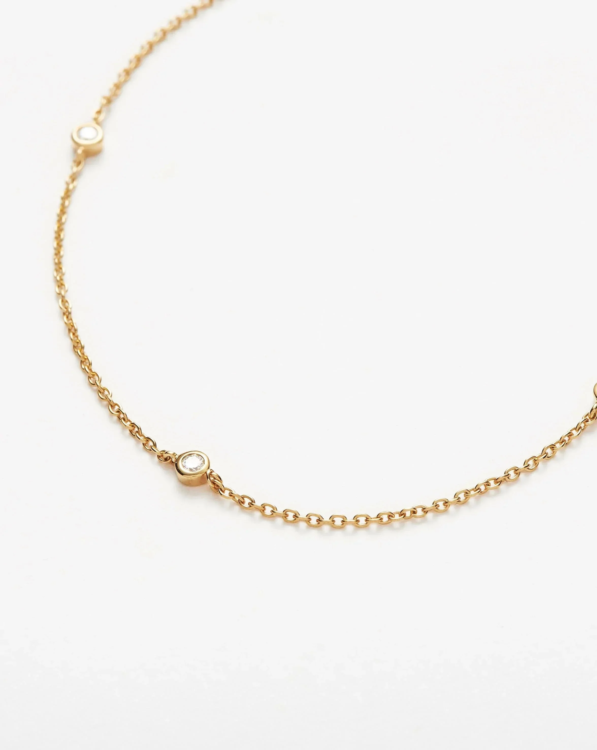 Solid Gold Floating Diamond Necklace | 14k Solid Gold - Image 4