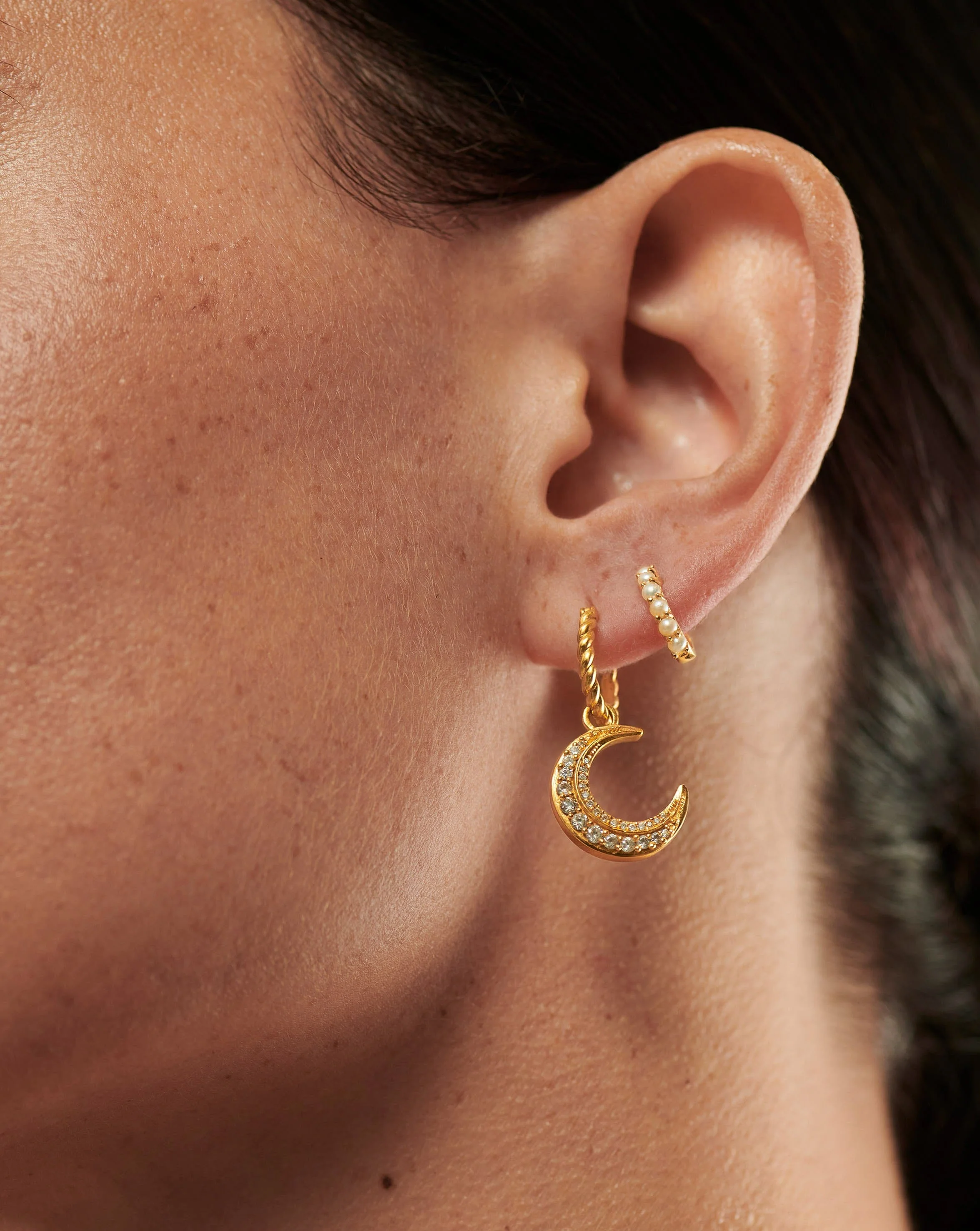 Harris Reed Moonlight Pearl Earring Set | 18k Gold Vermeil/Pearl - Image 3