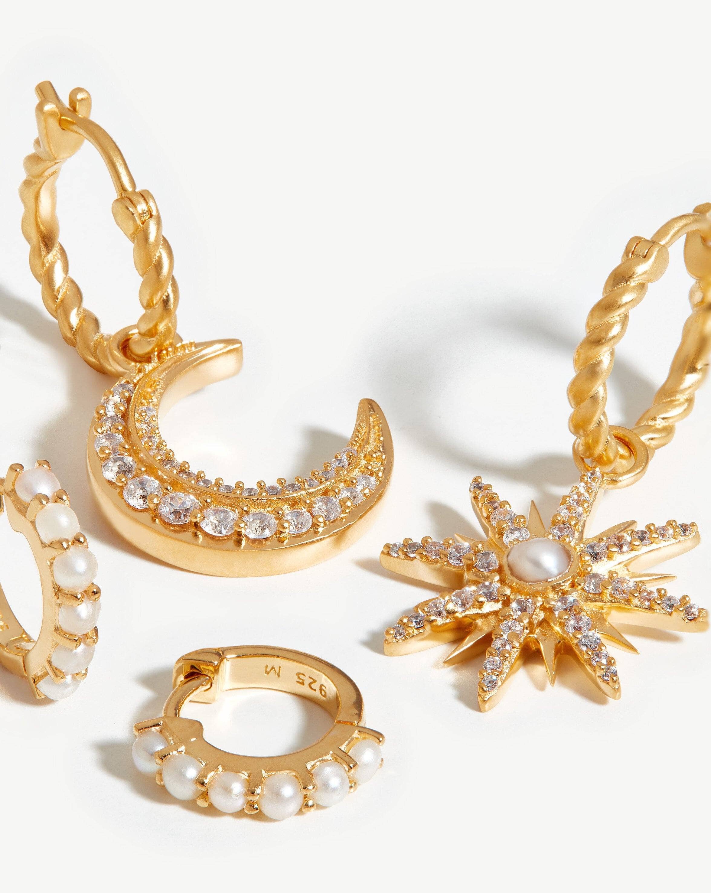 Harris Reed Moonlight Pearl Earring Set | 18k Gold Vermeil/Pearl - Image 4