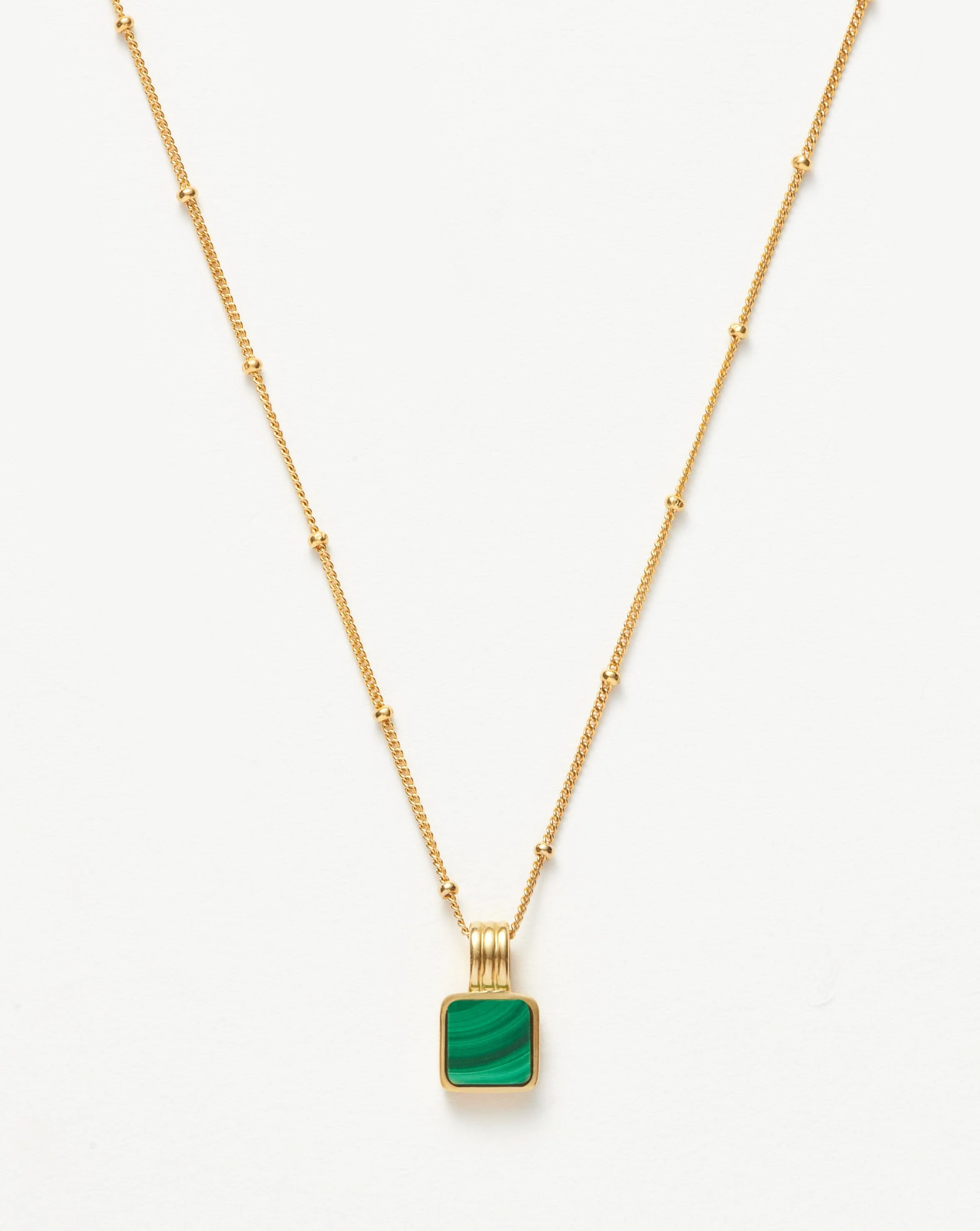 Lucy Williams Square Malachite Necklace | 18k Gold Vermeil/Malachite - Image 4