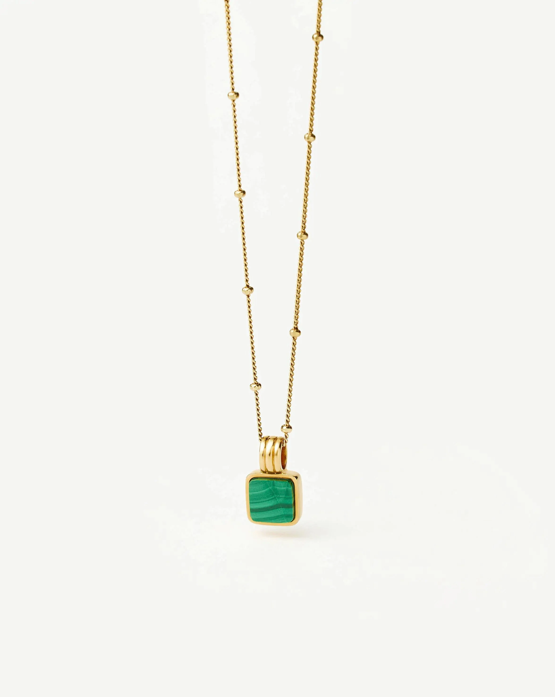 Lucy Williams Square Malachite Necklace | 18k Gold Vermeil/Malachite - Image 7