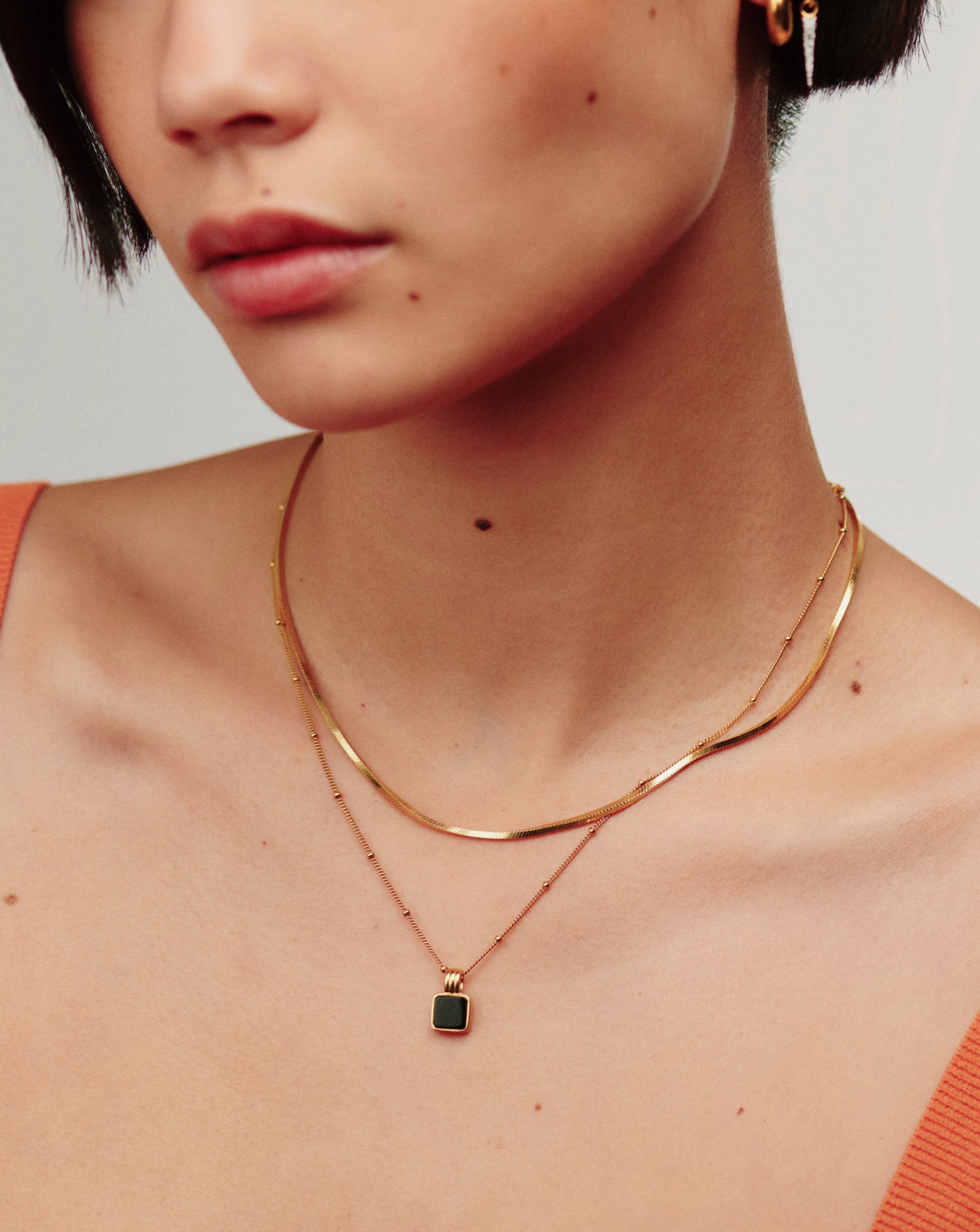 Lucy Williams Short Square Snake Chain Necklace - Image 6