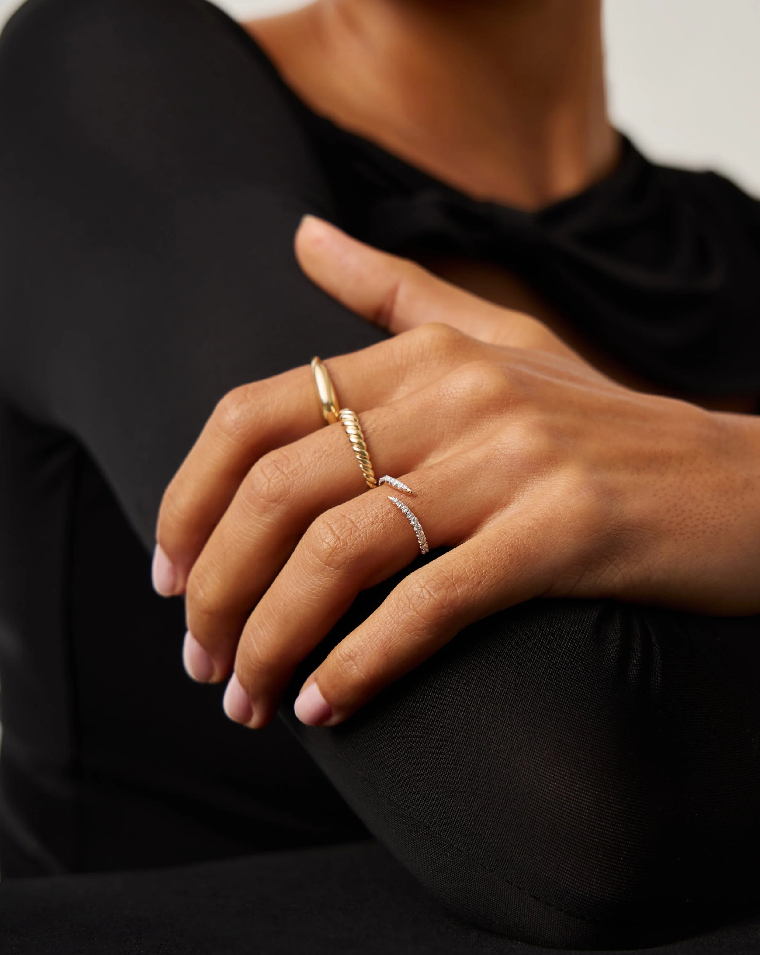 Solid Gold Open Claw Ring | 14k Solid Gold/Diamond - Image 3