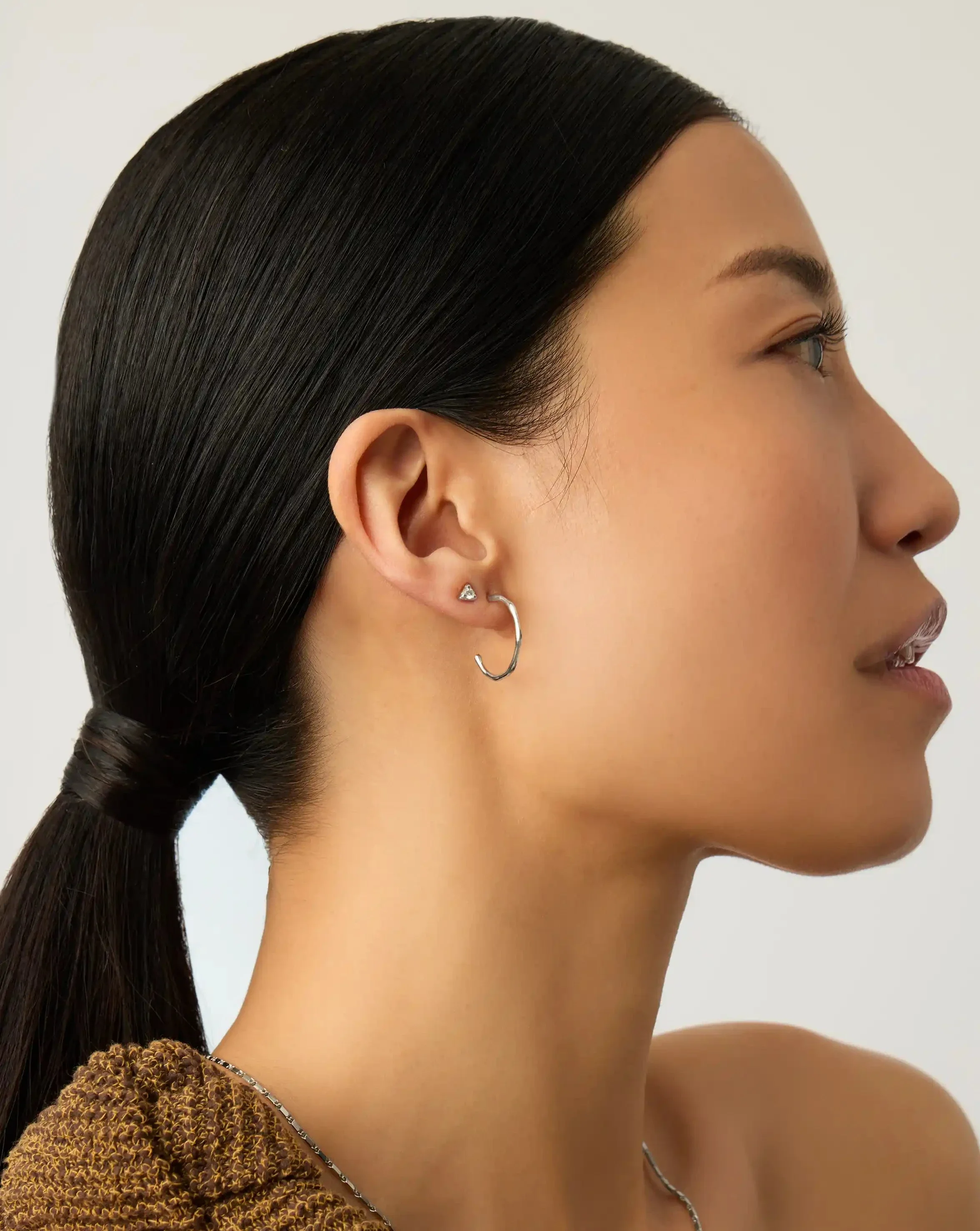Prism Stud Earrings | Sterling Silver/Cubic Zirconia - Image 3
