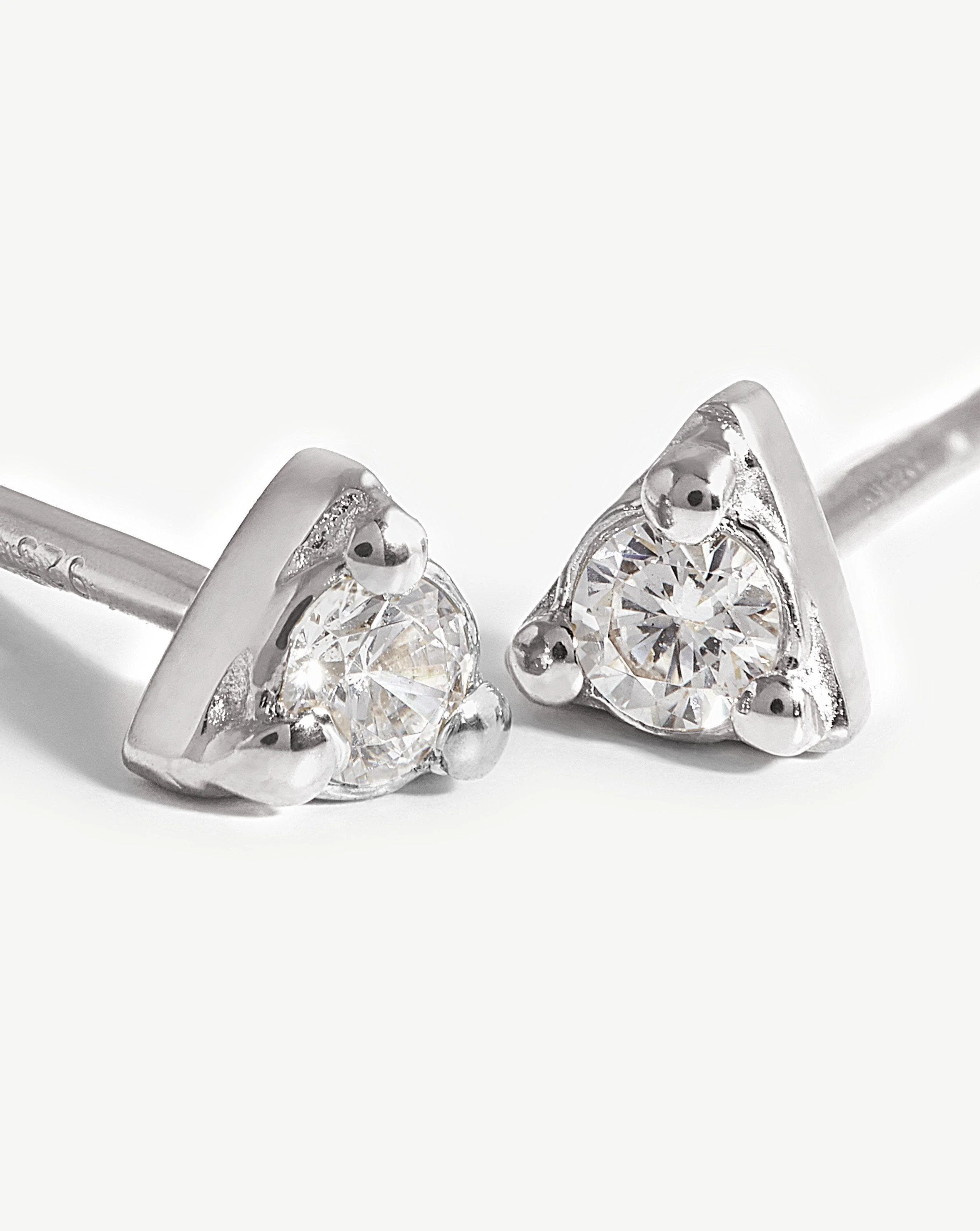 Prism Stud Earrings | Sterling Silver/Cubic Zirconia - Image 4