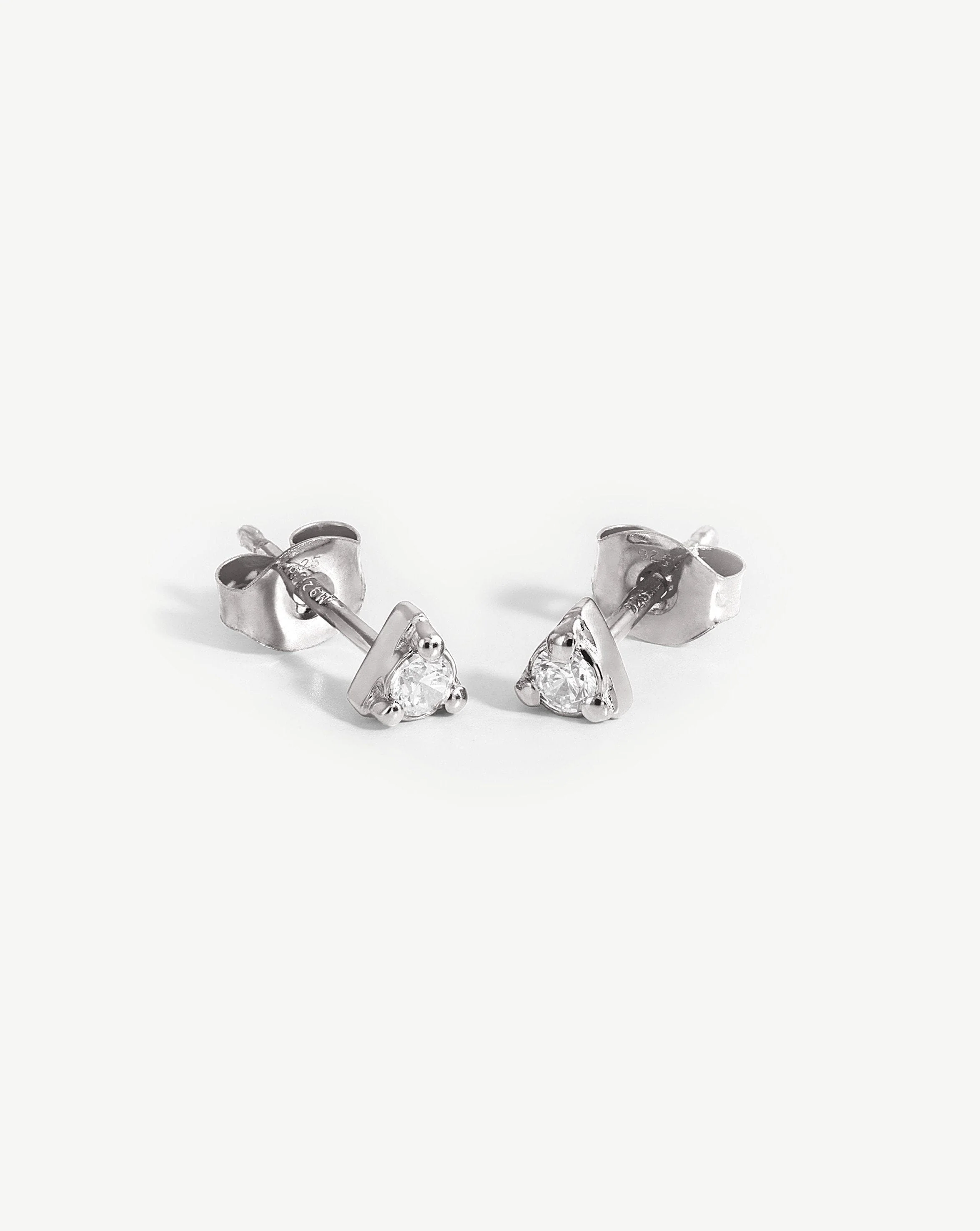 Prism Stud Earrings | Sterling Silver/Cubic Zirconia - Image 5
