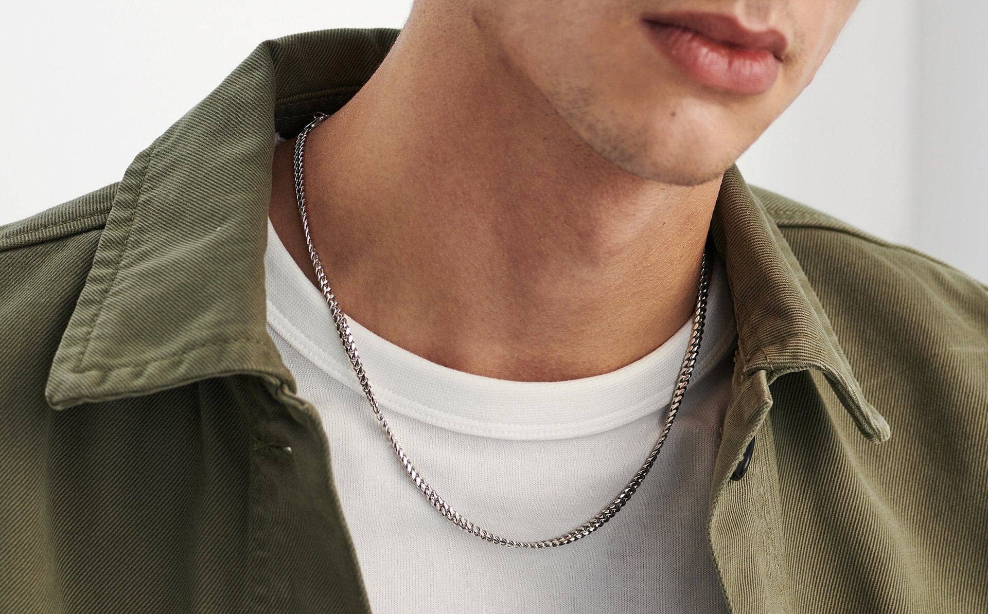 Mens Round Curb Chain Necklace - Image 3