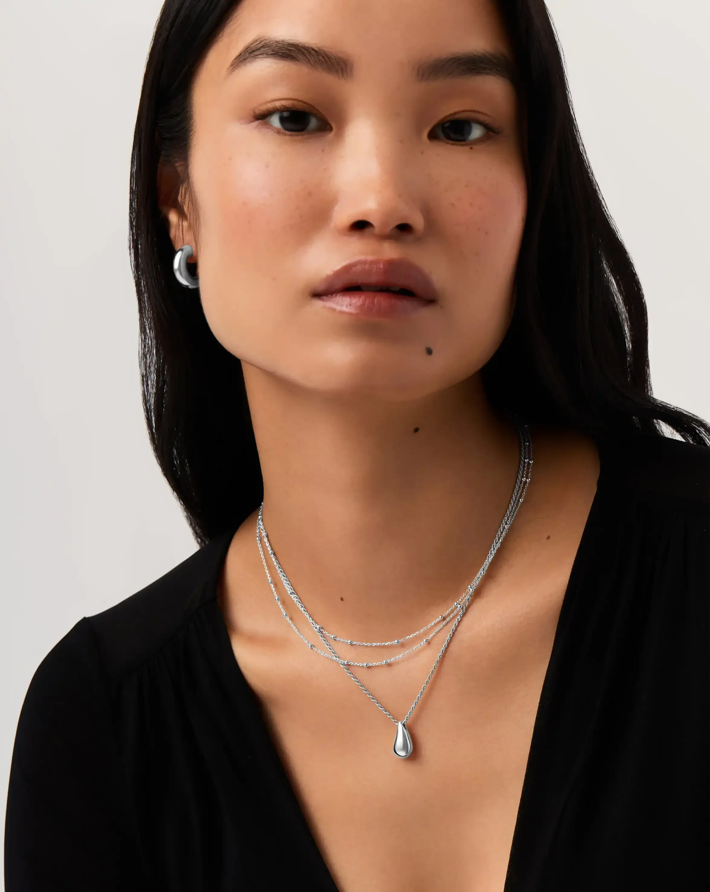 Savi Sculptural Droplet Pendant Necklace | Sterling Silver - Image 3