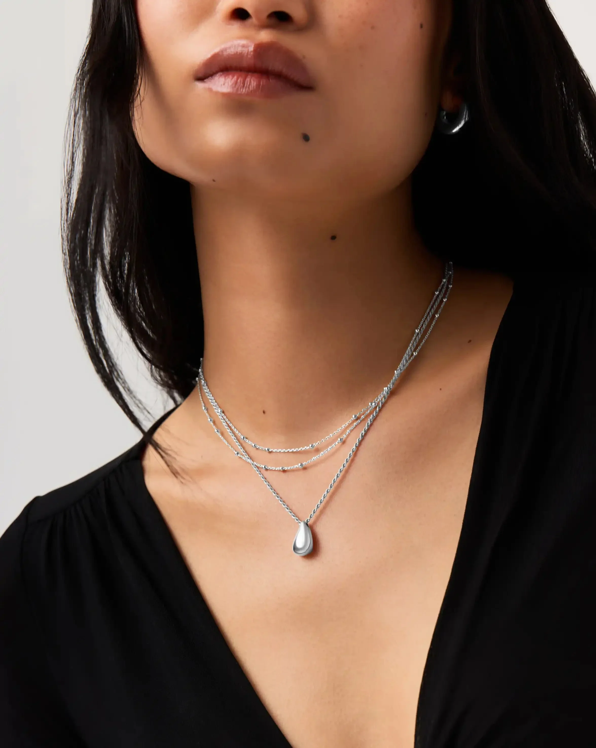 Savi Sculptural Droplet Pendant Necklace | Sterling Silver - Image 6