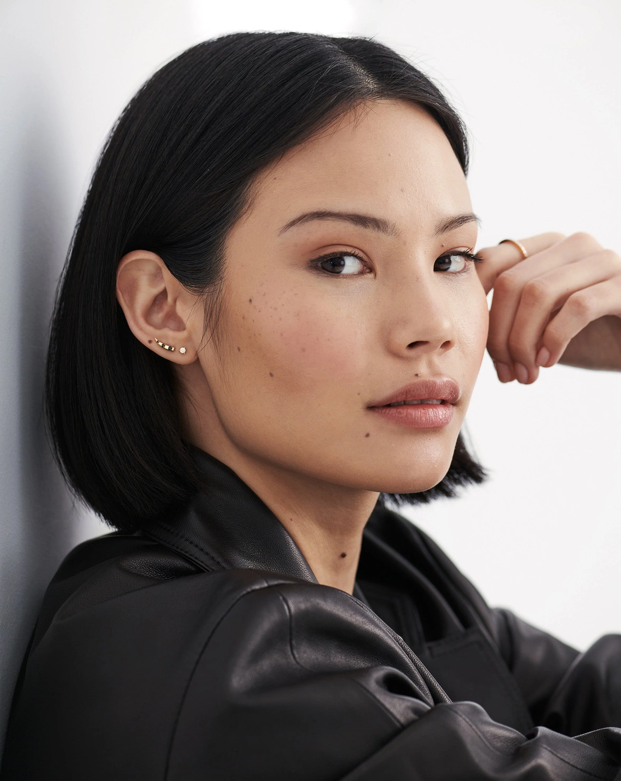 Solid Gold Small Solitaire Diamond Stud Earrings | 14k Solid Gold - Image 3